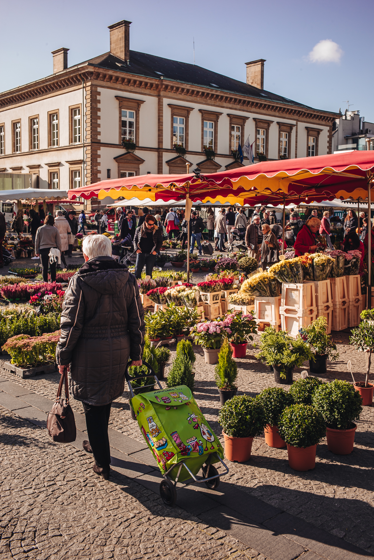 Marché sur la place Guillaume II à Luxembourg-Ville
